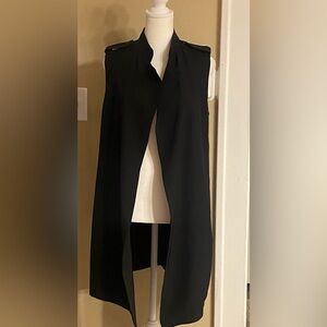 EUC CALVIN KLEIN Stand Out Collar Longer Black Vest 4